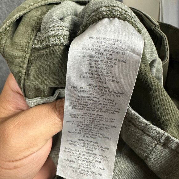 Current/Elliott Olive Green Ankle Pants Womens Size 28 Cotton Comfortable - Picture 4 of 14